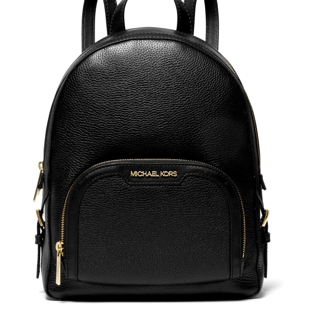Michael Kors Jaycee Medium Pebbled Leather Backpack
Black /Golden Tone Hardware